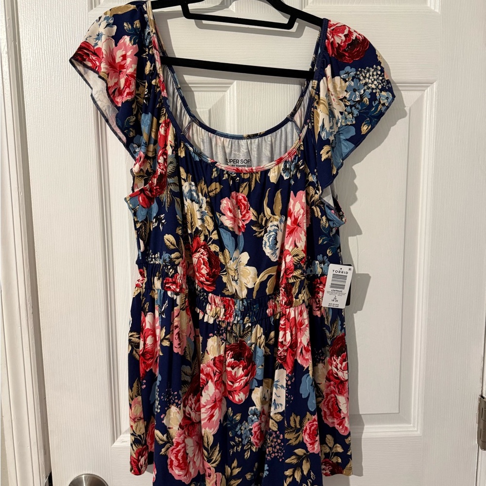 Torrid Multicolor Floral Ruffle Top